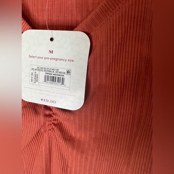 2Pk Ingrid & Isabel Maternity T-Shirt Size Medium Ribbed V-Neck Short Sleeve - Picture 6 of 7